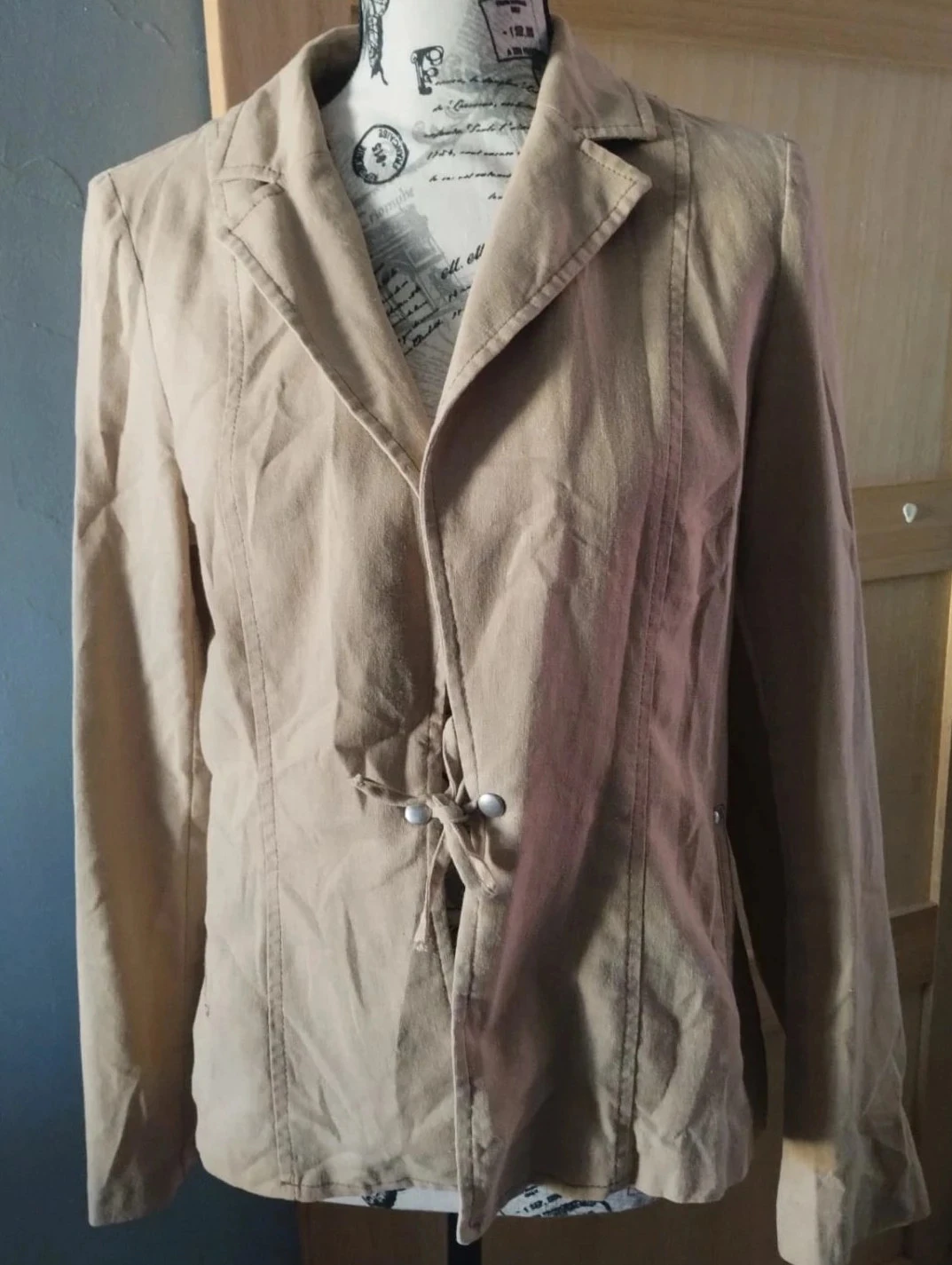 Veste marrom claro, Richard patrick, viscose/linho, T42 – photo 2
